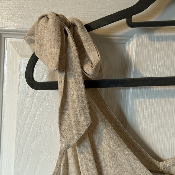 Petal & Pup Arthur Mini Dress in Beige - Picture 4 of 6